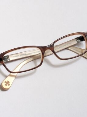 Chrome Hearts "Dollz" Eyeglasses Brown Tortoise Rectangle Cross Sterling Silver
